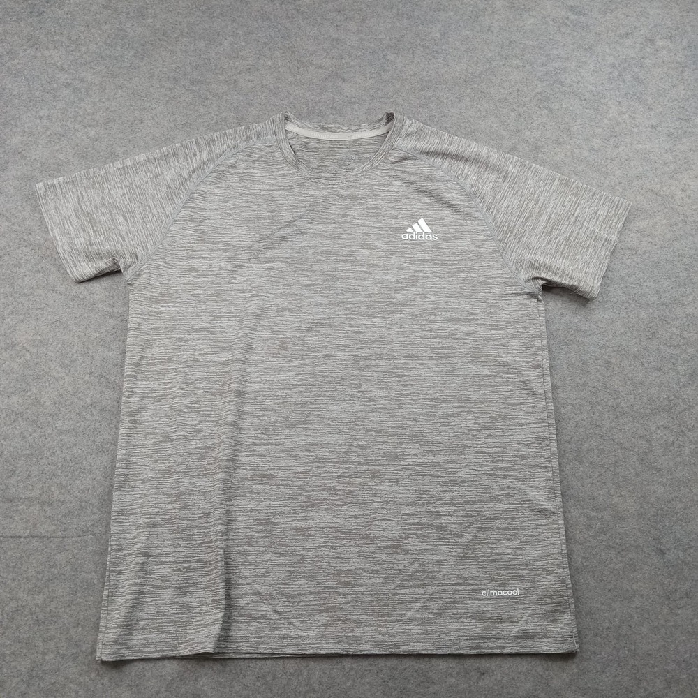 Adidas‎ Shirt Mens Medium Gray Clima365 Climacool Short Sleeve Athletic Top